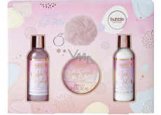 Sunkissed Keyring Gift Bubble Boutique sprchový gel 80 ml + tělový peeling 60 ml + tělové mléko 80 ml + přívěšek na klíče, kosmetická sada pro ženy