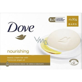 Dove Nourishing Moroccan Argan Oil krémové toaletní mýdlo s arganovým olejem 4 x 90 g