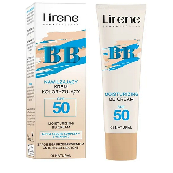 Lirene BB krém SPF50 pleťový vyrovnávající krém 01 Natural 30 ml