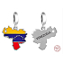 Charm Sterlingové stříbro 925 Venezuela vlajka - houpající se mapa, přívěsek na náramek cestování