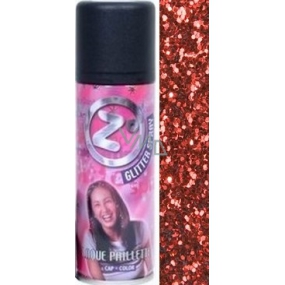 Zo Cool Glitter Sprej glitry na vlasy a tělo Red 125 ml