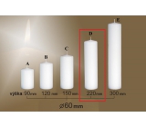 Lima Gastro hladká svíčka bílá válec 60 x 220 mm 1 kus