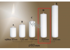 Lima Gastro hladká svíčka bílá válec 60 x 220 mm 1 kus