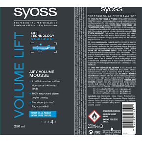 Syoss Volume Lift extra silná fixace, pěnové tužidlo, fixace 4, 250 ml Syoss Volume Lift extra silná fixace, pěnové tužidlo, fixace 4, 250 ml