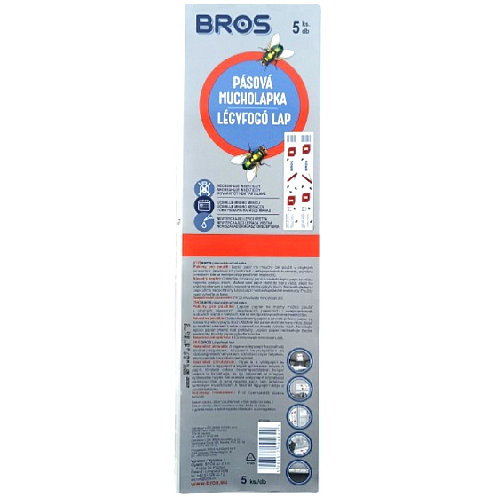 Bros Pásová mucholapka - plochý lep na hubení hmyzu 5 kusů