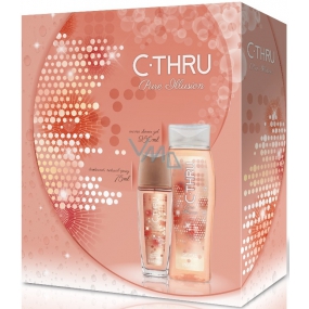 C-Thru Pure Illusion parfémovaný deodorant sklo pro ženu 75 ml + sprchový gel 250 ml, dárková sada