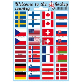 Arch Welcome to the hockey country samolepky a tetovačky vlajky států 12 x 17 cm 1 kus