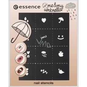 Essence Me & My Umbrella Nail Stencils šablony na nehty 01 Happiness Is Sharing My Umbrella With You 36 kusů