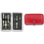 Kellermann 3 Swords Luxusní manikúra 6 dílná Artical Leather Red 7848 PN