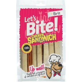 Brit Lets Bite Kuřecí sendvič doplňkové krmivo pro psy 80 g 14 kusů pásky