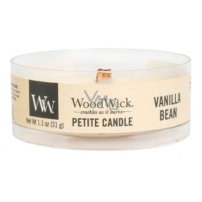 WoodWick Vanilla Bean - Vanilkový lusk vonná svíčka s dřevěným knotem petite 31 g