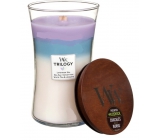 WoodWick Trilogy Calming Retreat - Uklidňující a relaxační vonná svíčka s dřevěným knotem a víčkem sklo velká 609,5 g