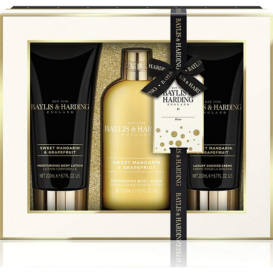 Baylis & Harding Sladká mandarinka a Grapefruit mycí gel 300 ml + sprchový krém 200 ml + tělové mléko 200 ml, kosmetická sada