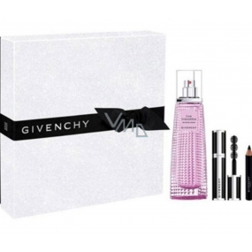 Givenchy Live Irresistible Blossom Crush toaletní voda pro ženy 50 ml + Noir Couture mini řasenka 01 Black Satin 4 g + Magic tužka na oči 01 Black 0,39 g, dárková sada