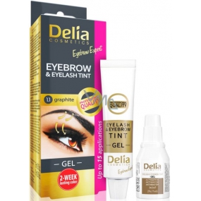 Delia Cosmetics Eyebrow Expert gelová barva na obočí a řasy s aktivátorem 1.1. Graphite - šedá 2 x 15 ml