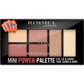 Rimmel London Mini Power Palette paletka očních stínů, rty a tváře 006 Fierce 6,8 g