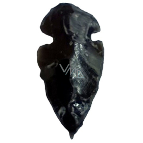 Obsidian přívěsek šíp přírodní kámen 3,8-5 cm, kámen záchrany