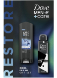 Dove Men Cool Fresh sprchový gel 250 ml + Invisible Dry antiperspirant sprej 150 ml, kosmetická sada pro muže
