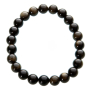 Obsidian zlatý náramek elastický přírodní kámen, 10 mm / 16 - 17 cm, kámen záchrany