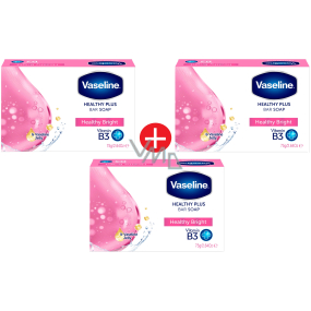 Vaseline Healthy Bright tuhé toaletní mýdlo s vitamínem B3 3 x 75 g