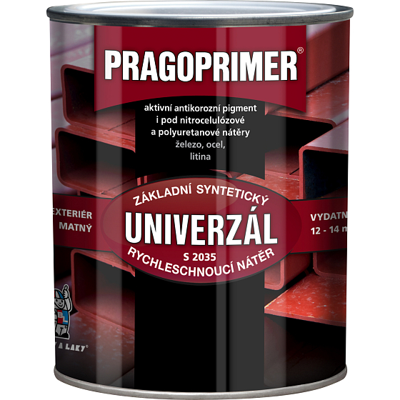 Pragoprimer Univerzál S2035 základní barva na kov, 0110 šedá, 600 ml