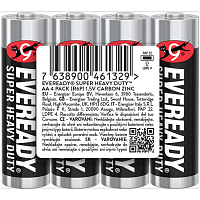 Eveready AA zinkovo-chloridové tužkové baterie, 4 ks