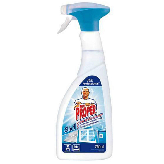 Mr. Proper 3 v1 univerzální dezinfekční čistič likviduje 99,99% bakterií 750 ml rozprašovač