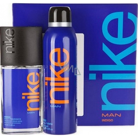 Nike Indigo Man parfémovaný deodorant sklo pro muže 75 ml + deodorant sprej 200 ml, kosmetická sada