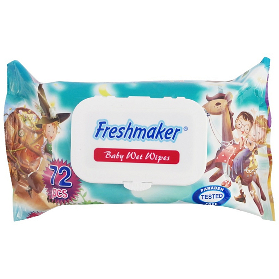 Freshmaker Baby Wet Wipes vlhčené ubrousky animované pro děti 72 kusů