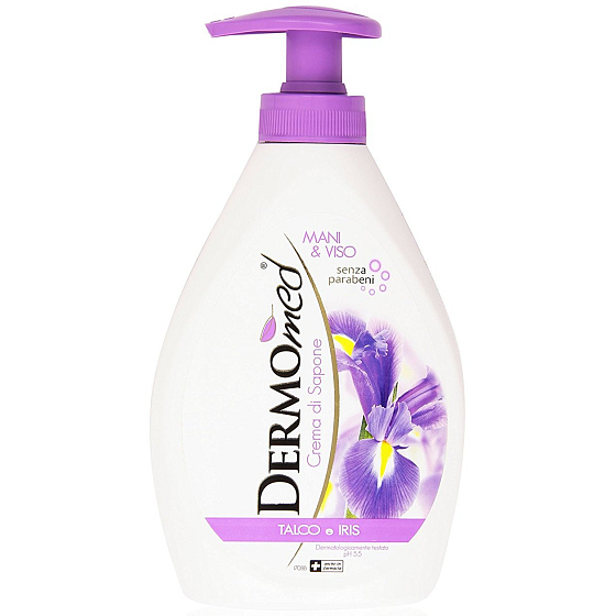 Dermomed Talc & Iris Tekutý pudr & Kosatec tekuté mýdlo dávkovač 300 ml