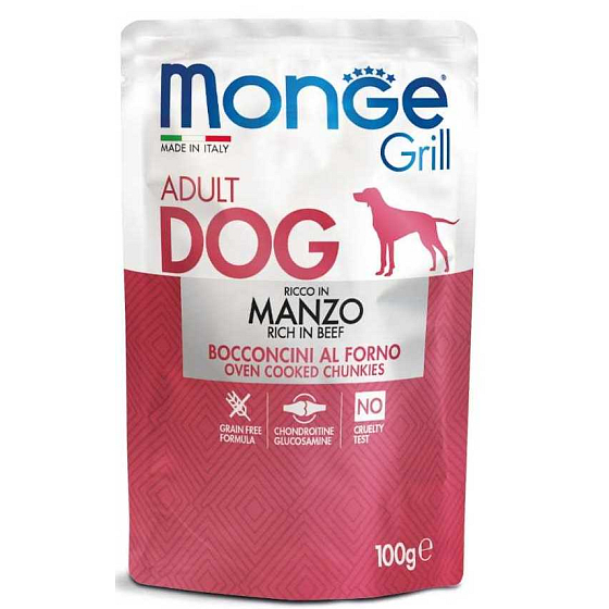 Monge Dog Grill hovězí kapsička 100 g