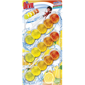 Dr. Devil WC Bicolor 5ball lemon fresh závěsný WC blok, 3× 35 g