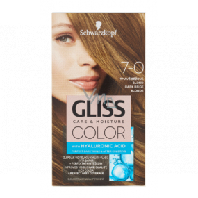 Schwarzkopf Gliss Color barva na vlasy 7-0 Tmavě béžová blond 2 x 60 ml