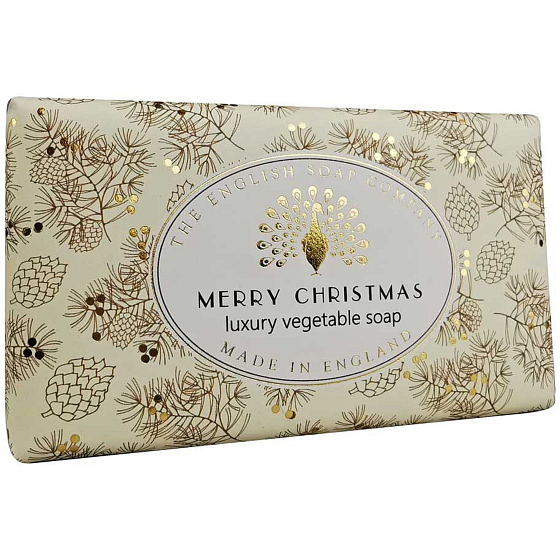English Soap Vintage Merry Christmas přírodní parfémované toaletní mýdlo s bambuckým máslem 190 g