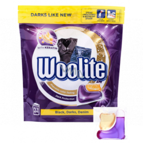 Woolite Dark Keratin gelové kapsle na praní tmavého a černého prádla 22 kusů