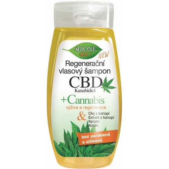 Bione Cosmetics CBD Kanabidiol regenerační šampon pro všechny typy vlasů 260 ml