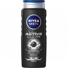 Nivea Men Active Clean sprchový gel na tělo, tvář a vlasy 500 ml