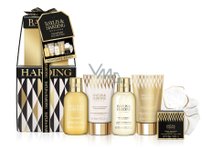 Baylis & Harding Mandarinka & grep mycí gel 100 ml + sprchový krém 100 ml + tělové mléko 50 ml + krém na ruce 50 ml + koupelová sůl 25 g + mycí žínka, kosmetická sada pro ženy