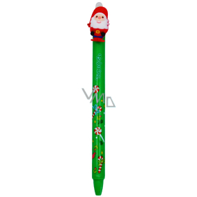 Colorino Gumovatelné pero vánoční Santa tmavě zelené modrá náplň 0,5 mm