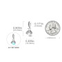 Charm Sterlingové stříbro 925 Světluška zářící ve tmě luminozní přívěsek na náramek symbol