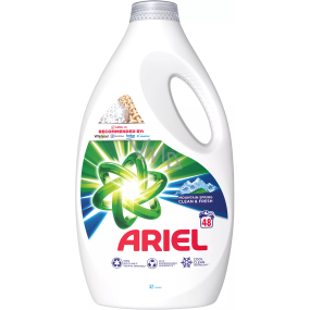 Ariel Mountain Spring tekutý prací gel pro čisté a voňavé prádlo bez skvrn 48 dávek 2,4 l