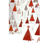 Nekupto Dárkový balicí papír vánoční 70 x 500 cm Bílý, červené stromky
