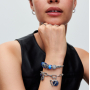 Charm Sterlingové stříbro 925 Srdce v čtyřlístku, štěstí - Mini medailon, přívěsek na náramek symbol