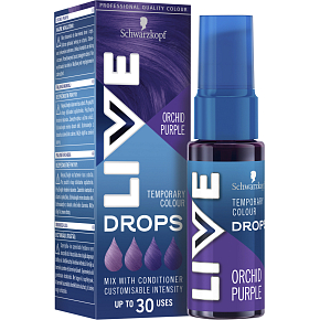 Schwarzkopf Live Drops Fialová orchidej barvicí kapky na vlasy, 30 ml Schwarzkopf Live Drops Fialová orchidej barvicí kapky na vlasy, 30 ml