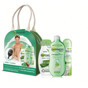 Garnier Wellness Aloe tělové mléko 250 ml + šampon 250 ml + deo sprej 150 ml + kartáč na vlasy, kosmetická sada