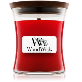 WoodWick Pomegranate - Granátové jablko vonná svíčka s dřevěným knotem a víčkem sklo střední 275 g