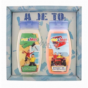 Bohemia Gifts Kids Pat a Mat - Mechanici Jahoda sprchový gel 250 ml +šampon na vlasy 250 ml, pro děti kosmetická sada