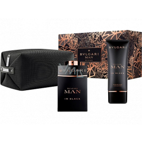 Bvlgari Man In Black parfémovaná voda pro muže 100 ml + balzám po holení 100 ml + kosmetická taška, dárková sada pro muže