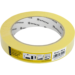 Spokar papírová zakrývací páska, 1 den, do 60 °C, rozměry 19 mm × 50 m
