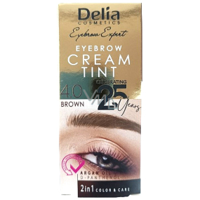 Delia Cosmetics Color Cream barvící krém na obočí s arganovým olejem 4.0 Brown 15 ml + 15 ml